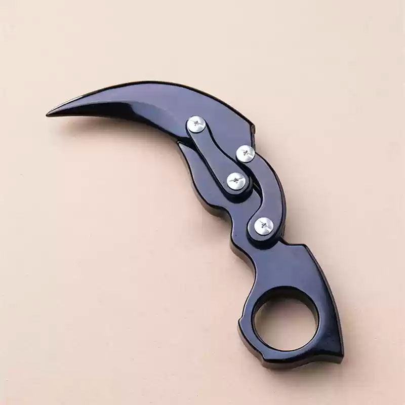 Obsidian folding claw knife